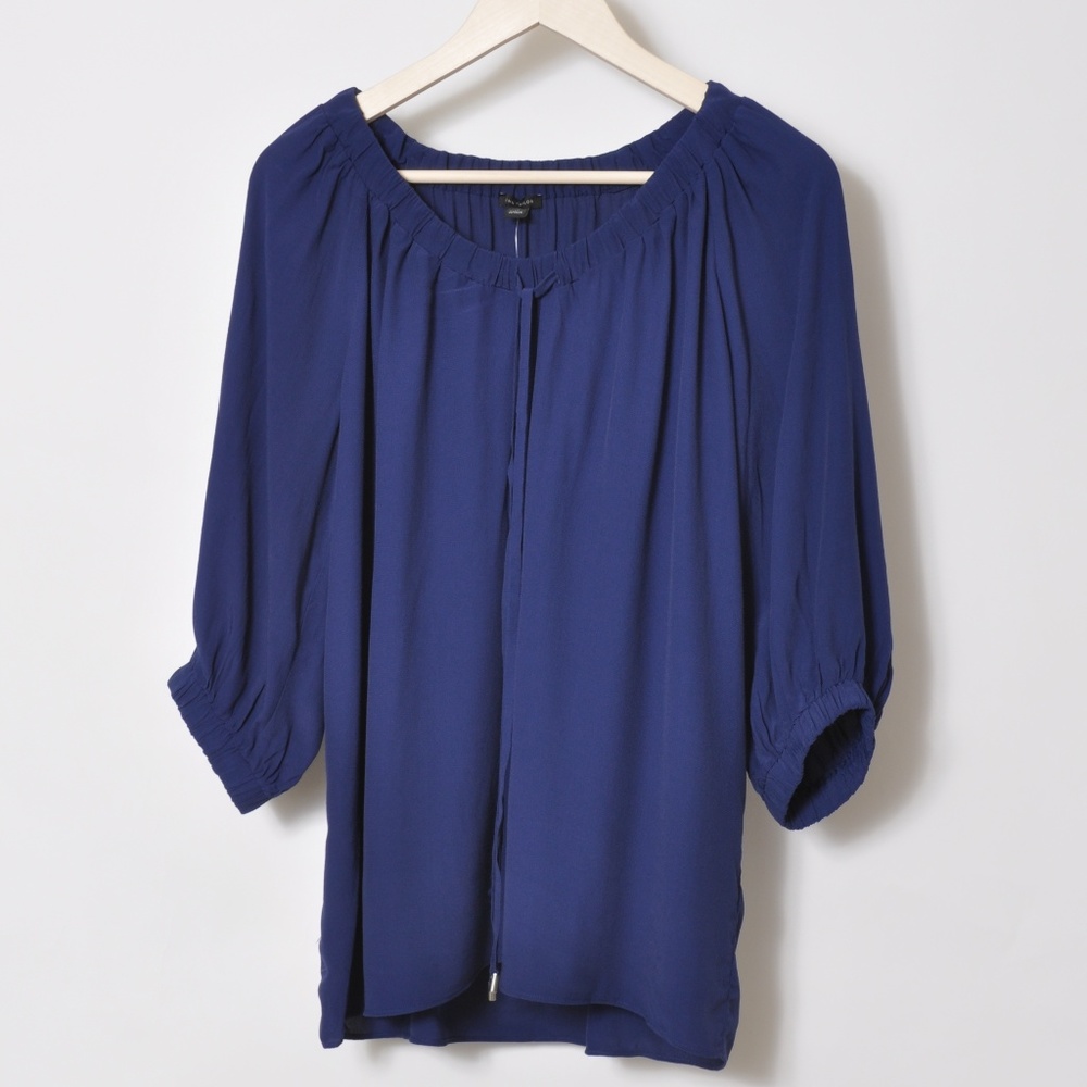 NAVY TUNIC OFF ON THE SHOULDER ANN TAYLOR NWT